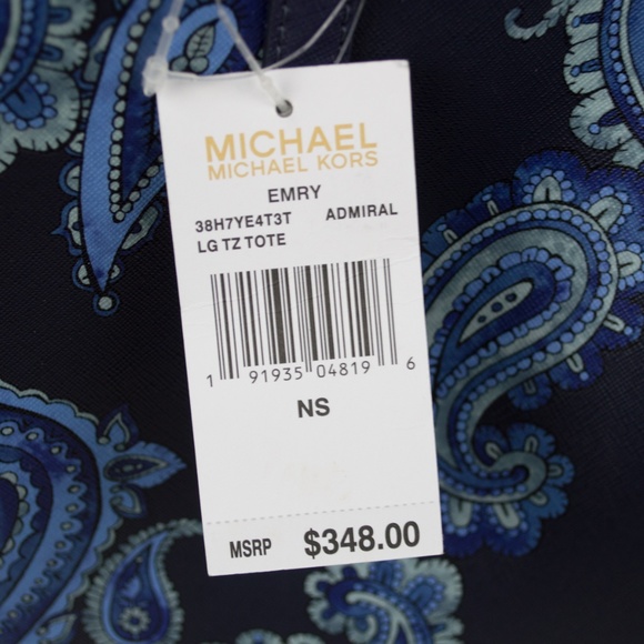 Michael Kors Emry Admiral Blue Paisley Bag - Picture 8 of 9